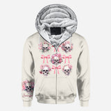 Pink Ribbon Coquette Bow Watercolor Skull - Personalized Skull All Over Shirt