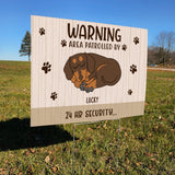 24 Hour Security - Personalized Dog Yard Sign