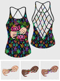 Pretty Girls Roll Like This - Personalized Weed Cross Tank Top