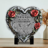 From The Our First Kiss Till Our Last Breath - Personalized Couple Heart Shaped Stone