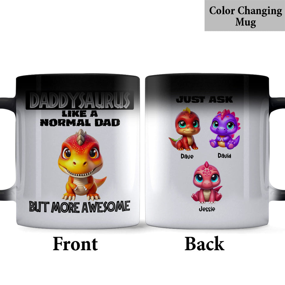Daddysaurus Grandpasaurus 3D Dinosaurs - Personalized Father Mug