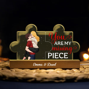 You Are My Missing Piece - Personalized Couple Shaped Led Night Light