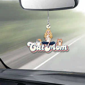Cat Mom Dog Mom Cat Dad Dog Dad Pet Lover - Personalized Cat Car Ornament