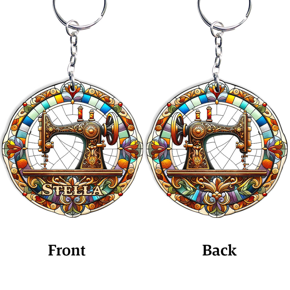 Colorful Sewing Machine - Personalized Sewing Keychain