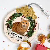 Custom Photo Lovely Pet Face - Personalized Cat Vintage Ornament