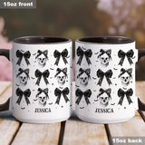 Coquette Bow Halloween Skull - Personalized Skull Accent Mug