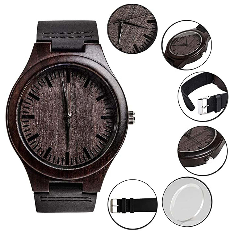 To My Son Happy Father‘s Day - Personalized Father Engraved Wooden Watch