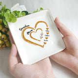 Mom Grandma Golden Hearts - Personalized Grandma Jewelry Dish