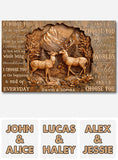 I Choose You, Deer Couple - Personalized Couple Canvas And Poster