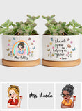 Thank You For Helping Me Grow - Personalized Teacher Ceramic Plant Pot
