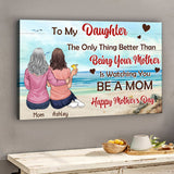 To My Daughter Vintage Tropical Sunset - Personalized Daughter Canvas And Poster
