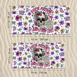 Fuck Around And Find Out - Personalized Skull Beach Towel