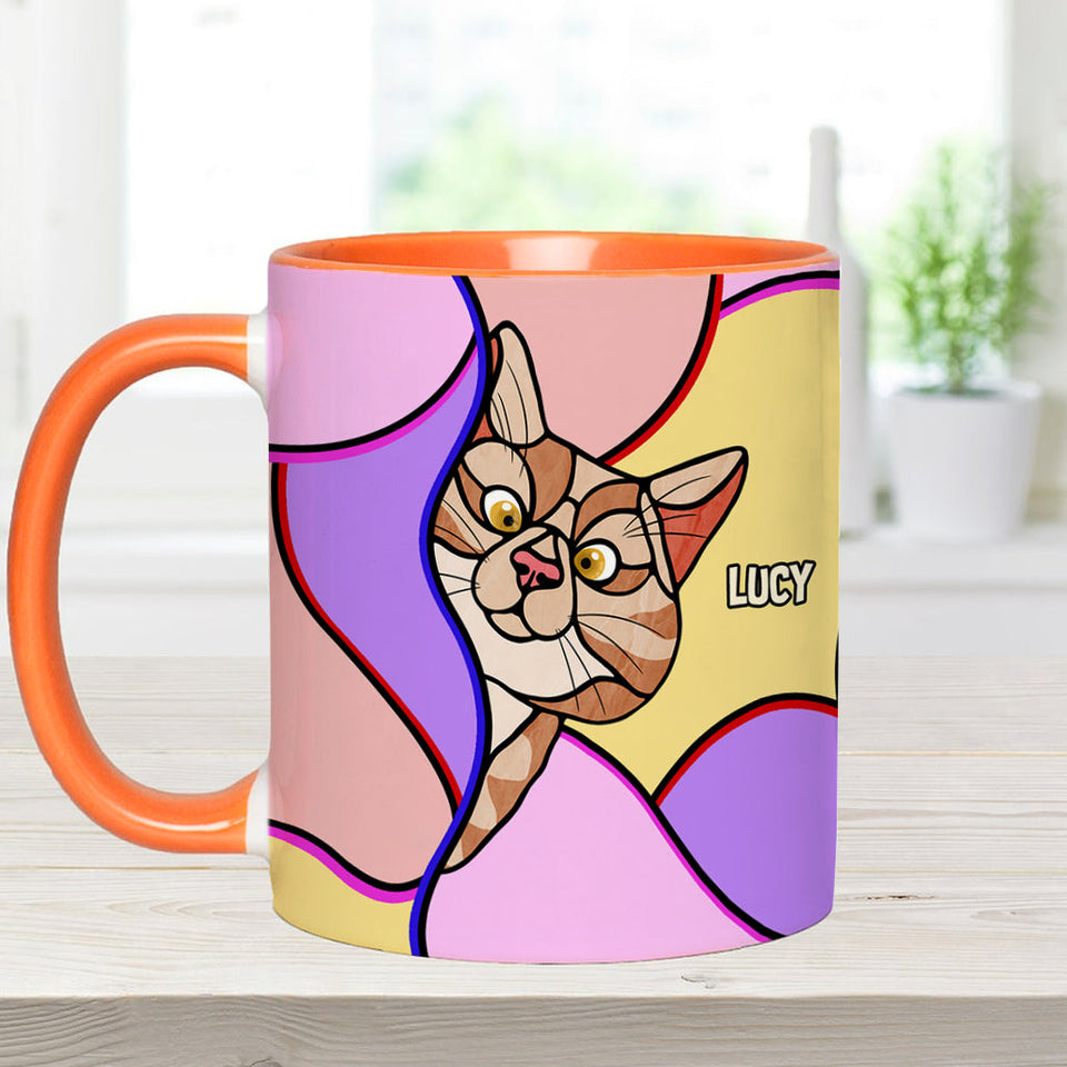 Peeking Cats - Personalized Cat Accent Mug