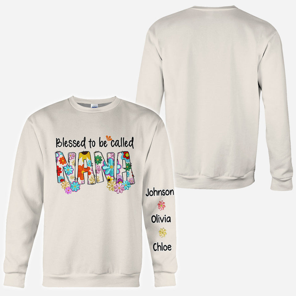 Blessed To Be Called Nana Floral Style - Personalized Grandma All Over Shirt