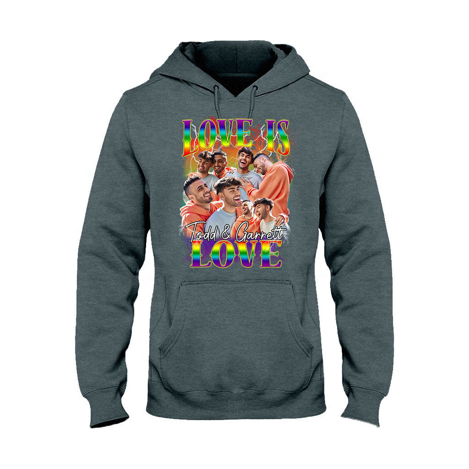 Love Is Love Bootleg Rainbow - Personalized LGBT Support T-shirt And Hoodie