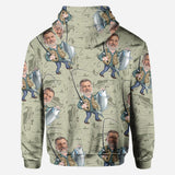 Funny Caricature Face - Personalized Fishing All Over Shirt
