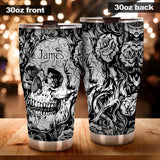 Shinny Grey Skull - Personalized Skull Tumbler