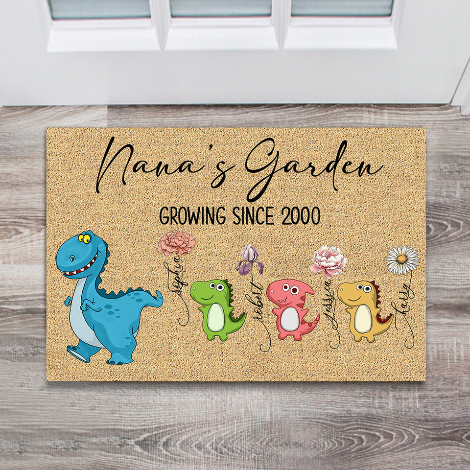 Nana's Garden Nana Saurus - Personalized Grandma Doormat