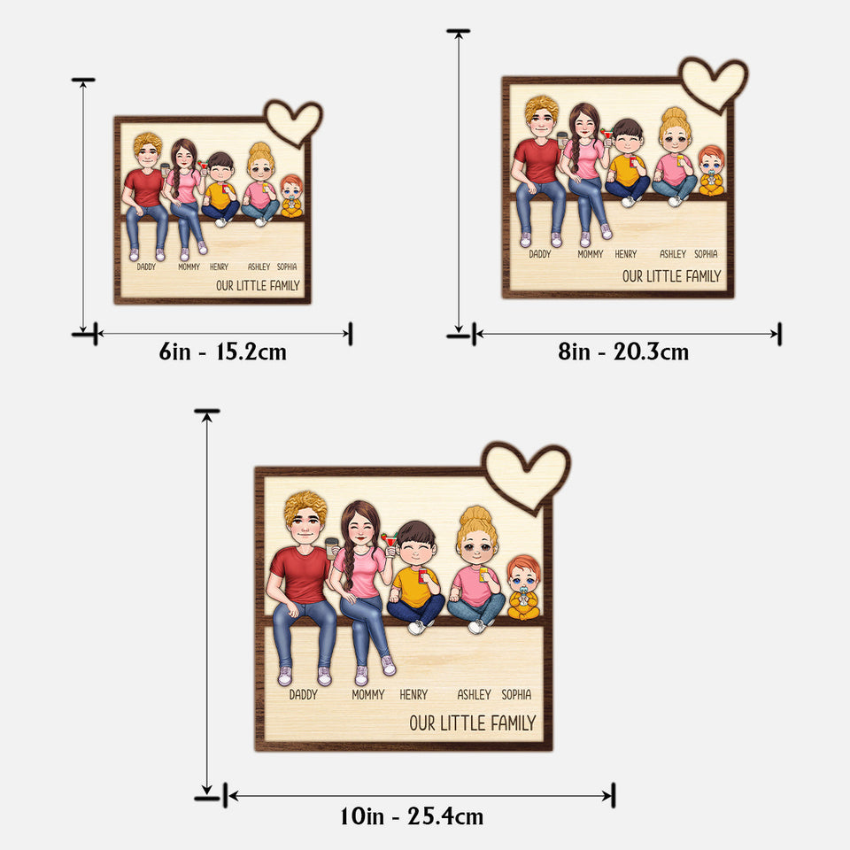 Our Little Family - Personalized Family 2 Layered Wood Sign / Wood Plaque