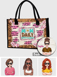 Mom Daily Affirmation Strong Brave Loved - Personalized Mother Canvas Tote Bag