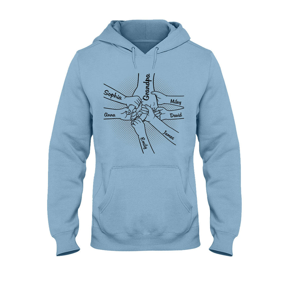Hand In Hand - Personalized Grandpa T-shirt And Hoodie