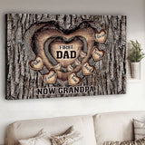 First Dad Now Grandpa - Personalized Father Canvas And Poster