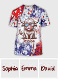 4th Of July Highland Cow - Personalized All Over Shirt