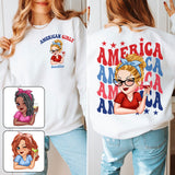 American Girly - Personalized Independence Day/ 4th of July All Over Shirt