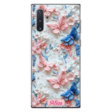 Pink And Blue Butterflies - Personalized Butterfly Clear Phone Case
