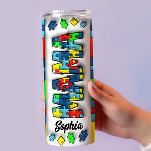 Sensibilisation à l'autisme - Gobelet isotherme personnalisé pour la sensibilisation à l'autisme