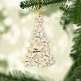 Star Christmas Tree Family Custom Names - Personalized Family Ornament