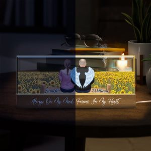 Veilleuse LED personnalisée Memorial Wings Sunflower Field - Souvenir commémoratif