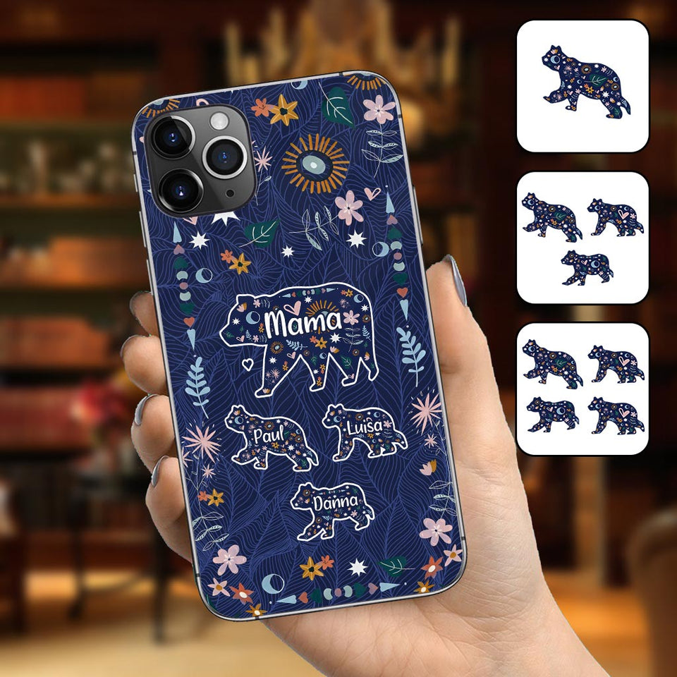 Mama Bear Floral - Personalized Mother Phone Case