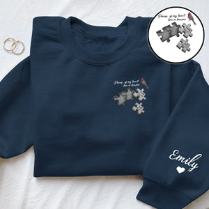 Pull brodé commémoratif personnalisé « Papillon Libellule Plume du Paradis » - Pull commémoratif brodé -