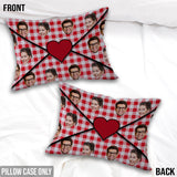 Love Letter Envelope With Face Custom - Personalized Couple Rectangle Pillow Cover