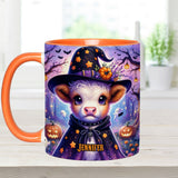 Baby Highland Cow Witch Halloween - Personalized Accent Mug
