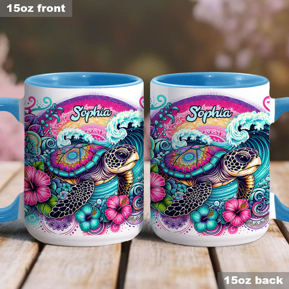 Peace Love Turtle - Personalized Turtle Accent Mug
