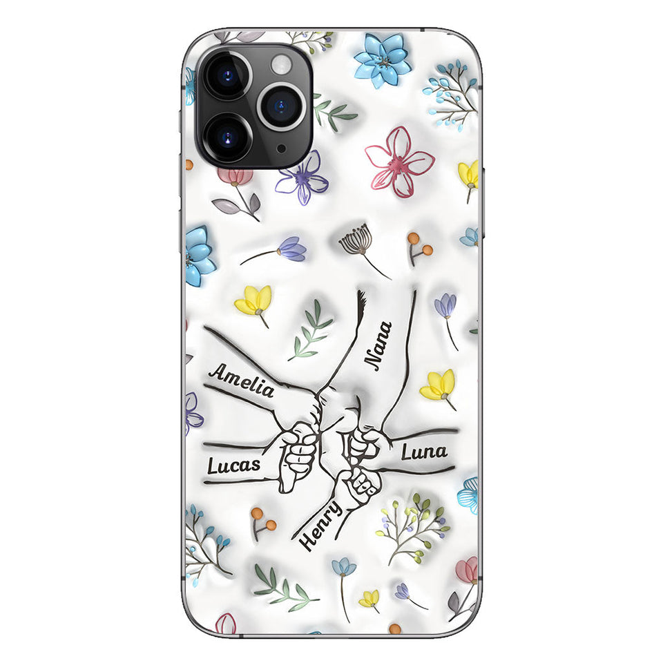 Holding Hands Grandma Mom Nana - Personalized Grandma Phone Case