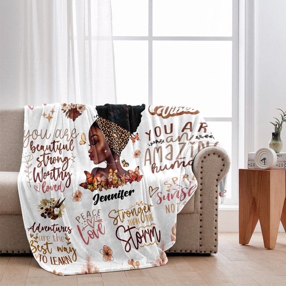 I Decided My Vibe - Personalized African American Blanket