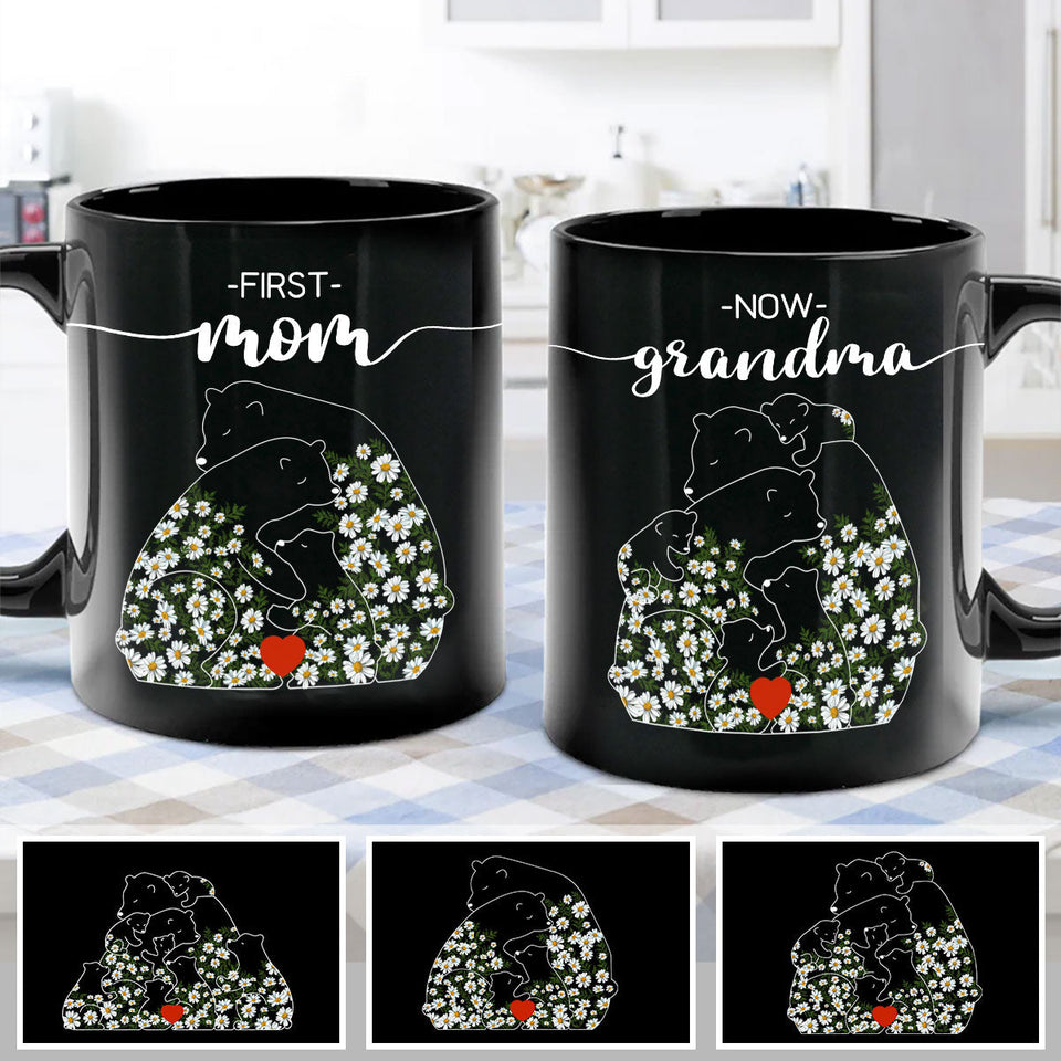 First Mom Now Grandma Bear Daisy - Personalized Grandma Mug