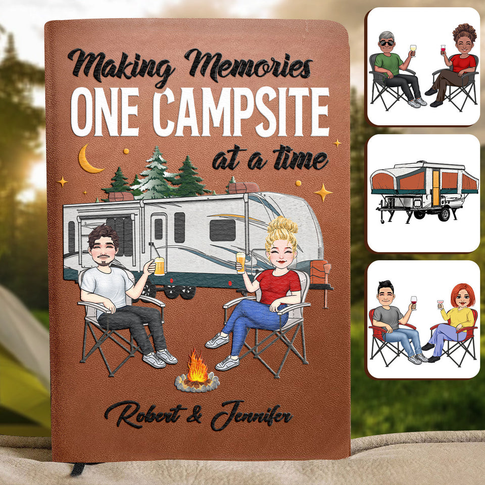 Making Memories One Campsite At A Time - Personalized Camping Leather Journal