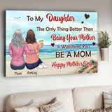 To My Daughter Vintage Tropical Sunset - Personalized Daughter Canvas And Poster