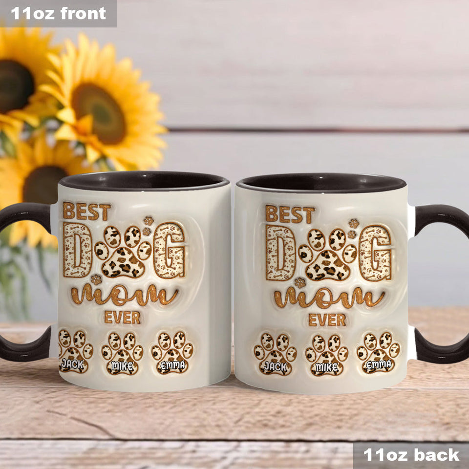 Best Dog Mama Ever - Personalized Dog Accent Mug