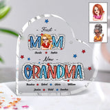First Mom Now Grandma - Personalized Grandma Custom Shaped Acrylic Plaque