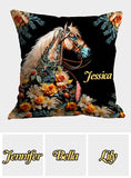 Love Horses - Personalized Horse Throw Pillow
