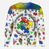 Sensibilisation à l'autisme - T-shirt personnalisé intégral de sensibilisation à l'autisme