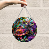 Salty Lil Beach - Personalized Turtle Window Hanging Suncatcher Ornament
