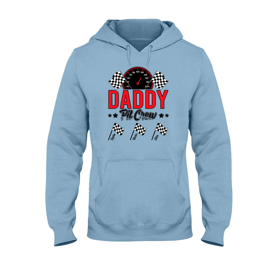 Daddy's Pit Crew Racing Flags - Personalized Racing T-shirt And Hoodie