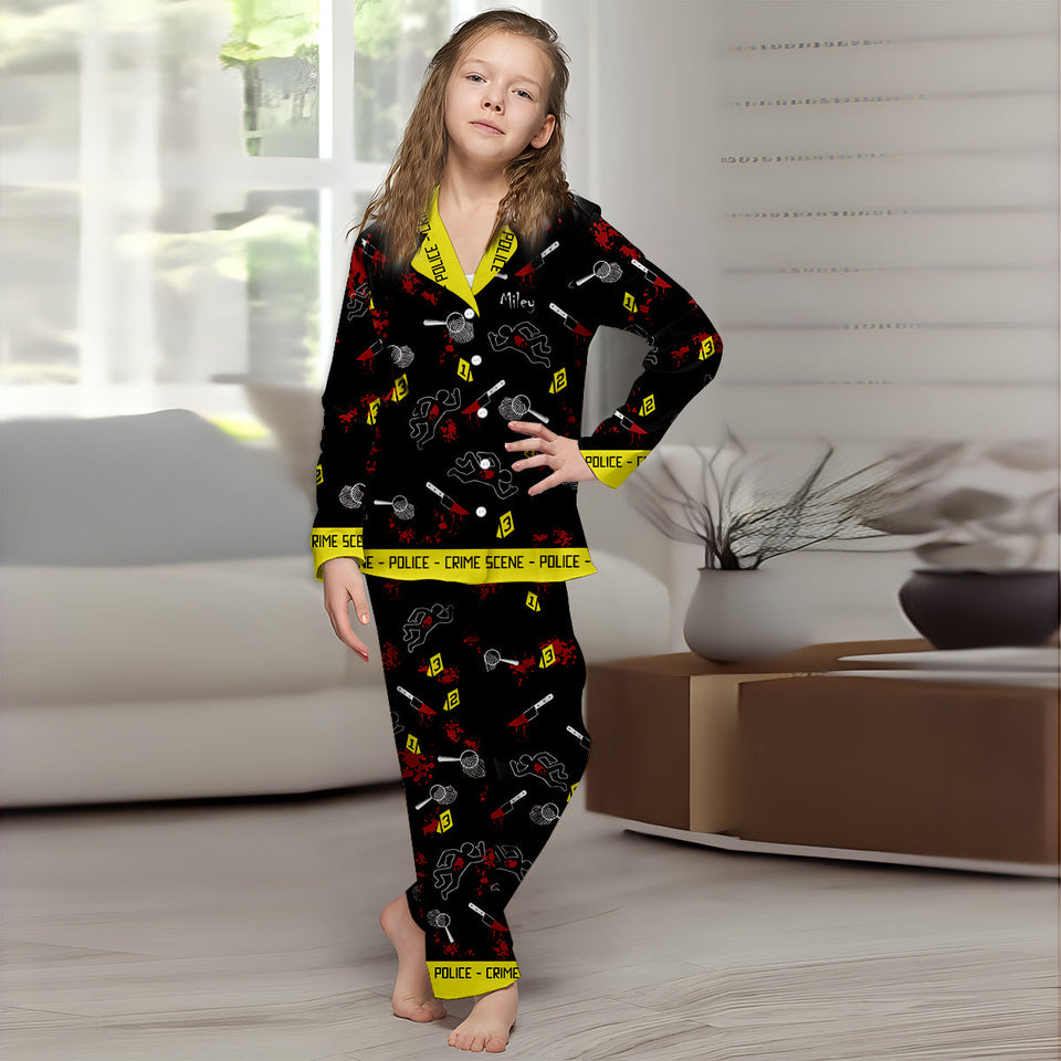 True Crime Junkie - Personalized Button Down Pajamas