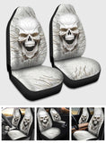 White Skull 3D Version - Skull Seat Covers